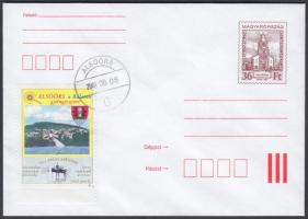 2001 Alsóörs szoboravatás levélzáró díjjegyes levélen + Meghívó