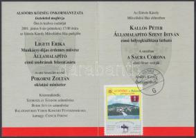 2001 Alsóörs szoboravatás levélzáró díjjegyes levélen + Meghívó