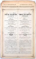 Budapest / Pest (?) 1868. "Pécs-Barcsi vasút" kölcsön kötvénye 200Ft értékben, lyukasztással érvénytelenítve, sorszám nélkül, saját kezű aláírással T:III sarokhiány