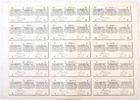 Budapest 1875. "Angol-Magyar Bank" részvénye 100Ft értékben, szárazpecséttel, szelvények n...