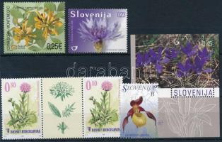 2006-2011 Virág motívum 5 db önálló érték + 1 db blokk, 2006-2011 Flower 5 stamps + 1 block