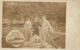 1915 Trencsénteplic, Trencianske Teplice; - 3 db régi fotó képeslap / 3 old photo postcards