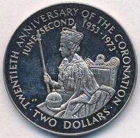 Cook-szigetek 1973. 2$ Ag "II. Erzsébet / Koronázásnak 20. évfordulója" T:2 (PP)
Cook Isl...