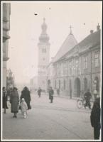 cca 1940 Szombathely, utcakép a Sabaria szállodával, 18×13 cm