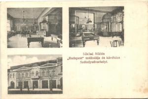 Székelyudvarhely, Odorheiu Secuiesc; Sükösd Miklós &#039;Budapest&#039; szállodája és kávéháza, billiárd terem, belső / hotel, café, billiard room, interior