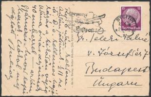 1934 Teleki Pál miniszterelnök saját kézzel írt sorai feleségének, Stettinből küldött levelezőlapon