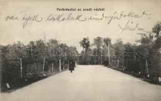 Arad, Parkrészlet a várból, kiadja Kerpel Izsó / park in the castle