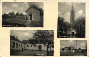 Nagysalló, Tekovské Luzany; Református templom, iskola, hengermalom / calvinist church, school, mill (fa)