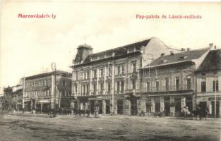 Marosvásárhely, Targu Mures; Pap-palota, László szálloda, Melczer Gyula üzlete / palace, hotel, shops