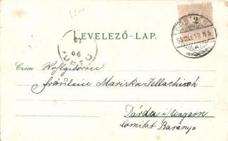 1899 Pöstyénfürdő, Bad Piestany; Ferenc József fürdő, templom, A. Bernas üzlete, Fürdő utca / spa, c...