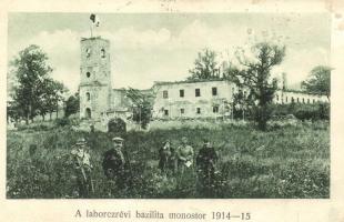 Laborcrév, Krásny Brod; Bazilita monostor az orosz támadás után, romok / monastery after the Russian attack, ruins