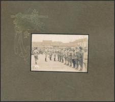 1915 Királyunk 85. születésnapjának megünneplése, Veszprém. 15 fotó díszes, alkalmi vászonkötéses al...