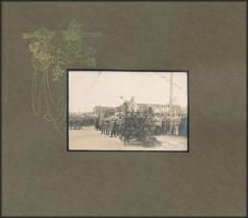 1915 Királyunk 85. születésnapjának megünneplése, Veszprém. 15 fotó díszes, alkalmi vászonkötéses al...