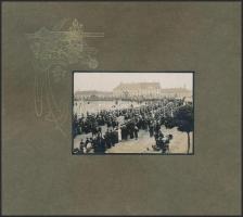 1915 Királyunk 85. születésnapjának megünneplése, Veszprém. 15 fotó díszes, alkalmi vászonkötéses al...