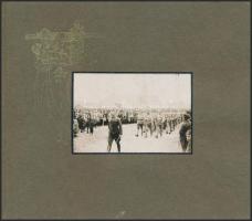 1915 Királyunk 85. születésnapjának megünneplése, Veszprém. 15 fotó díszes, alkalmi vászonkötéses al...