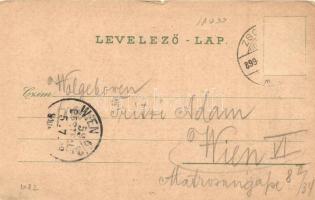 1899 Zsolna, Zilina; Vasútállomás, pályaudvari vendéglő, belső, Schwidernoch Károly műintézete / rai...