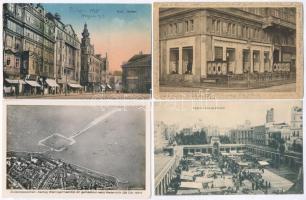 16 db RÉGI külföldi városképes lap, vegyes minőség / 16 old European town-view postcards, mixed quality