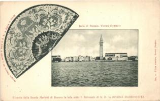Venice, Venezia; Isola di Burano, lace advertisement - 2 old postcards