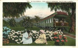 California, land of sunshine, fruits and flower, train (Rb)