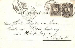 1898 Komárom, Komárno; Klapka szobor, zene pavilon, Rosália templom, kiadja Freisinger Mór / statue,...