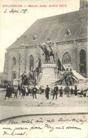 Kolozsvár, Cluj; Mátyás király szobra, kiadja Lepage Lajos / statue, church (EK)