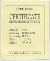 DN "A magyar nemzet pénzérméi - Az utolsó körmöcbányai veret 1920-1926" Ag emlékérem tanús...