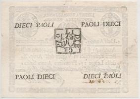 Olasz államok / Pápai állam / Francia megszállás 1798. (Dell'Anno 7) 10P assignata, vízjeles pa...