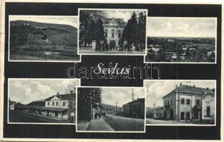Nagyszőlős, Vynohradiv, Sevlus (Sevljus); Vasútállomás, mozaiklap, kiadja Schönberger Lajos / railway station, multi-view postcard (fa)