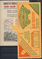 Gorzó és Társa bankház reklámjai A/4 berakólapon