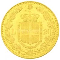 Olaszország 1885R 20L Au "I. Umberto" (6,43g/0.900) T:2
Italy 1885R 20 Lire Au "Umbe...