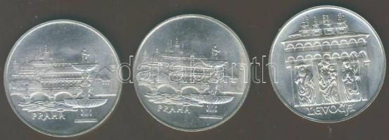 Csehszlovákia 1986. 50Kr Ag "Prága" (2x) + "Léva" (1x) T:1
