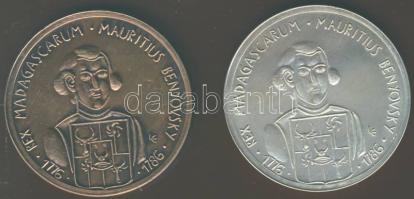 1986. "MÉE-Madagaszkár-Benyovszky-hajó" Br + Ag 35,72g pár T:BU