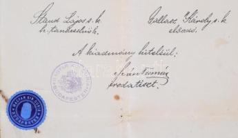 1915 Magyar királyi kúriai ítélet peres ügyben, kiadmány, szárazpecséttel, 8 p