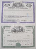 Amerikai Egyesült Államok 1971-1975. 4db klf részvény "Continental Mortgage Investors", &q...