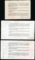 cca 1990-1995 FTC üllői úti stadionjába szóló jegyek, 10 db, a jegyek egy részének hátoldalán tollal...