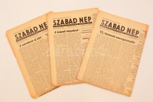 1956 Szabad Nép 3 száma. XIV. évfolyam,1956. október 14.,19., 23. , 286, 291, 295 számok, kiadói papírkötés, kisebb szakadásokkal.