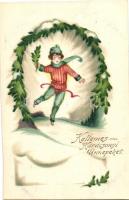 10 db RÉGI karácsonyi üdvözlőlap, pár litho, vegyes minőség / 10 old Christmas greeting postcards, s...
