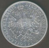 Ausztria/magyar verdejel 1858E 1Fl Ag T:2/3