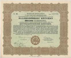 Budapest 1925. "Magyar Királyság 5%-kal kamatozó Járadékkölcsön Államadóssági Kötvény" 125...