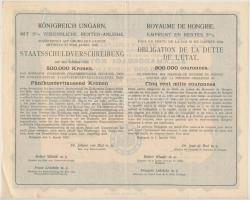 Budapest 1925. "Magyar Királyság 5%-kal kamatozó Járadékkölcsön Államadóssági Kötvény" 125...