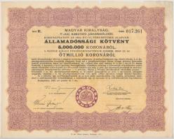 Budapest 1925. "Magyar Királyság 5%-kal kamatozó Járadékkölcsön Államadóssági Kötvény" 125...