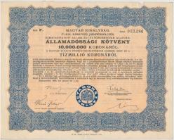 Budapest 1925. "Magyar Királyság 5%-kal kamatozó Járadékkölcsön Államadóssági Kötvény" 125...