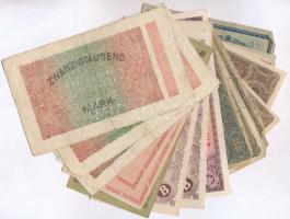 20db-os nagyrészt magyar bankjegy tétel a korona-pengő időszakból, közte 1923. 1000K felülbélyegzés ...