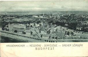 Budapest X. Kőbánya, Haggenmacher, Részvény, Dreher sörgyárak (EK)
