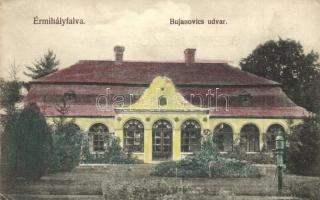 1913 Érmihályfalva, Valea Lui Mihai; Bujanovics kastély, udvar. Kiadja Burg Izsó / castle (EK)