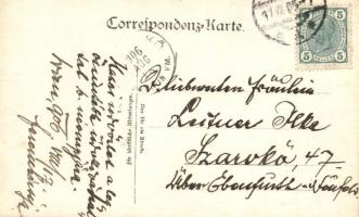 1906 Vienna, Wien; park with lake, pavilion, photo