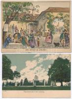 4 db RÉGI képeslap, Vienna, Studentika, Leipzig, Weimar / 4 old postcards; Wien, Studentica, Leipzig...