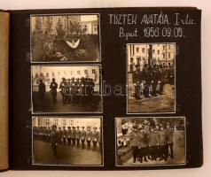1954-1957 A Magyar Néphadsereg katonáinak életét megörökítő fotóalbum 297 db különböző méretű képpel...