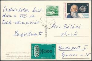 1966 Lengyel Levente nagymester képeslapja a kubai XVII. sakkolimpiáról