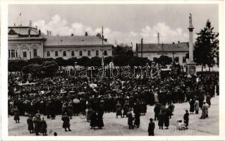 1938 Ipolyság, Sahy; Országzászló szentelés, bevonulás / flag, ceremony, entry of the Hungarian troops